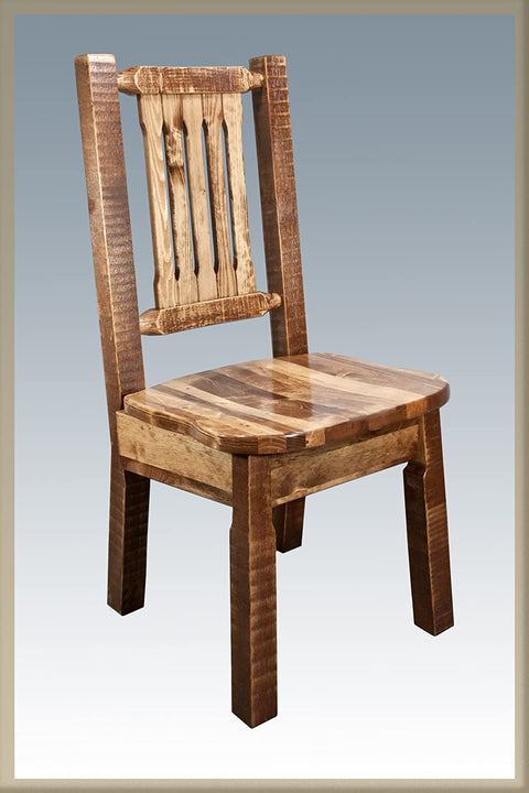 Oakestry Log Furniture - Dining Chair - Homestead Collection - Stained &amp; Lacquered