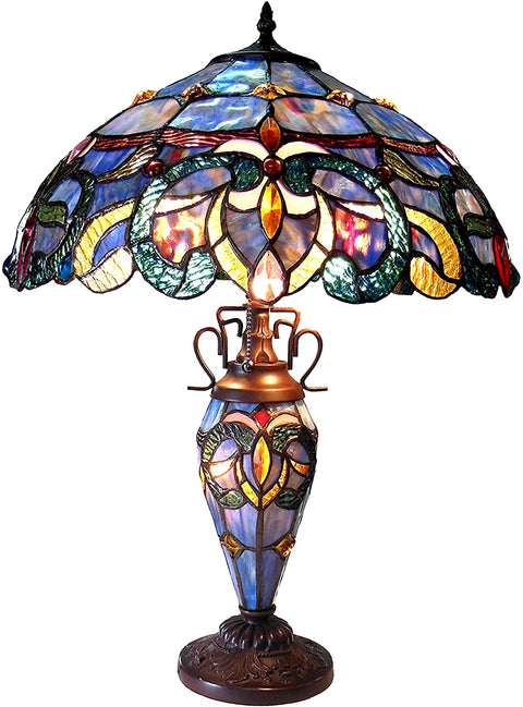 Oakestry CH18091PV18-DT3 Nora Double Lit Table Lamp, One Size, Multicolor