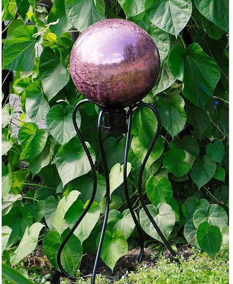 Oakestry G10-PL-C Gazing, Plum 10 inch Glass Garden Globe Ball Sphere, 10