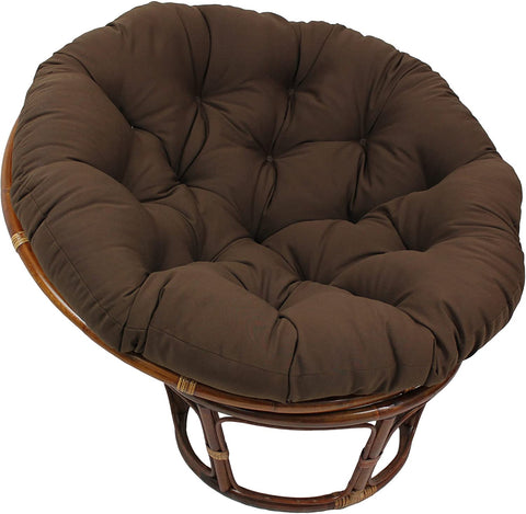 Oakestry Solid Twill Papasan Chair Cushion, 44&#34; x 6&#34; x 44&#34;, Steel Grey