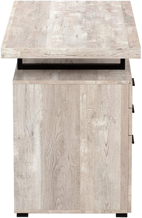 Oakestry Computer Desk with File Cabinet - Left or Right Set- Up - 48&#34;L (Taupe Reclaimed Wood Look),