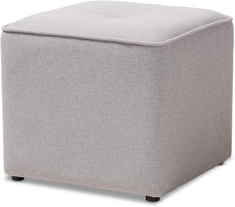 Oakestry Corinne Modern and Contemporary Light Grey Fabric Upholstered Ottoman/Contemporary/Grey/Fabric Dacron 100%&#34;/Eucalyptus Wood/HDF/Foam