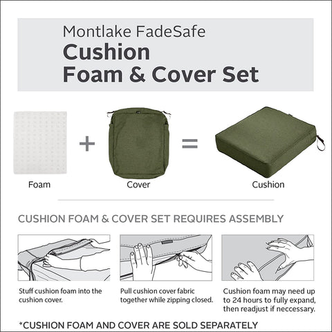 Oakestry Montlake Water-Resistant 42 x 18 x 3 Inch Outdoor Bench/Settee Cushion Slip Cover, Patio Furniture Swing Cushion Cover, Heather Fern Green