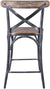 Oakestry Sloan 26̢‰âÂå Industrial Grey and Pine Wood X-Back Counter Height Counter Stool