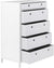 Oakestry Foldable Furniture 5 Drawer Tall Dresser, 45&#34; x 31&#34; x 19&#34;, White