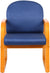 Oakestry Mahogany Frame Fabric Side Chair in Blue