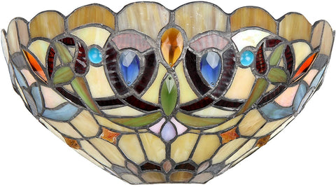 Oakestry CH33353VR12-WS1 Tiffany Style Victorian 1-Light Wall Sconce, 12-Inch, Multicolored