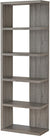 Oakestry 5-Tier Semi-Backless Bookcase Weathered Grey