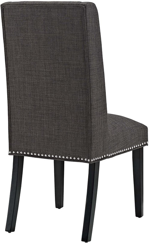 Oakestry MO- Baron Modern Tall Back Wood Upholstered Fabric, Dining Chair, Brown