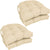 Oakestry Solid Twill U-Shaped Tufted Chair Cushions (Set of 4), 16&#34;, Natural