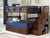 Oakestry Columbia Staircase Bunk Bed with Raised Panel Bed Drawers, Full/Full, Walnut