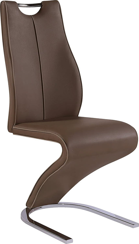 Oakestry Dining Chair, Brown Pu with Cappuccino Trim