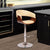 Oakestry Paris Swivel Barstool in Cream Faux Leather and Chrome Finish
