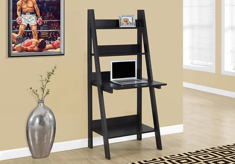 Oakestry Ladder Desk-Bookcase-Wall Bookshelf-Stand Shelf, 61&#34; H, Dark Taupe