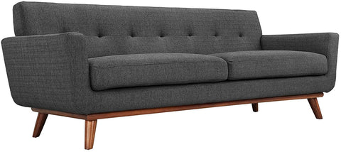 Oakestry Engage Mid-Century Modern Upholstered Fabric Sofa in Gray