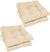 Oakestry Solid Twill Square Tufted Chair Cushions (Set of 4), 16&#34;, Natural