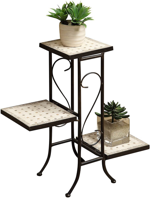 Oakestry 3 Tier Travertine Plant Stand