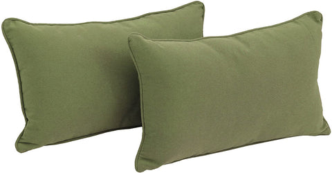 Oakestry Corded Twill Throw Pillows (Set of 2), 20&#34; x 12&#34;, Sage