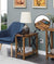 Oakestry Durango Chairside Table with Charging Station and Shelf, Barnwood/Black