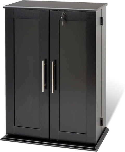 Oakestry Locking Media Storage Cabinet with Shaker Doors Storage Cabinet, Black