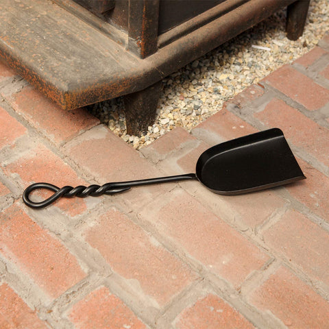 Oakestry Rope Handle Single Shovel Fireplace Tool, Standard 28-in, Black