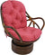Oakestry Solid Twill Swivel Rocker Chair Cushion, 48&#34; x 24&#34;, Tangerine Dream