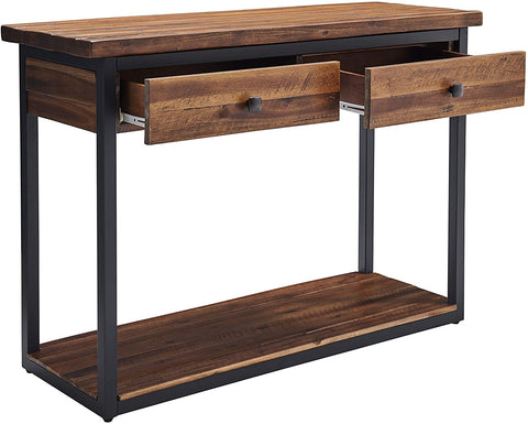 Oakestry Claremont 43&#34; L Rustic Wood Console Table with Two Drawers and Low Shelf