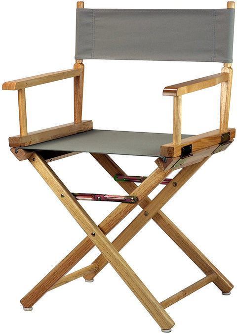 18 Directors Chair Natural Frame-Gray Canvas