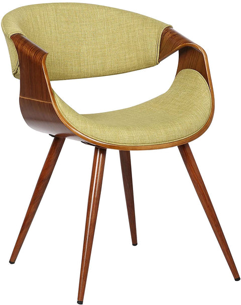 Oakestry Butterfly Dining Chair in Green Fabric and Walnut Wood Finish