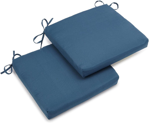 Oakestry Twill 19-Inch by 20-Inch by 3-1/2-Inch Zippered Cushions, Indigo, Set of 2