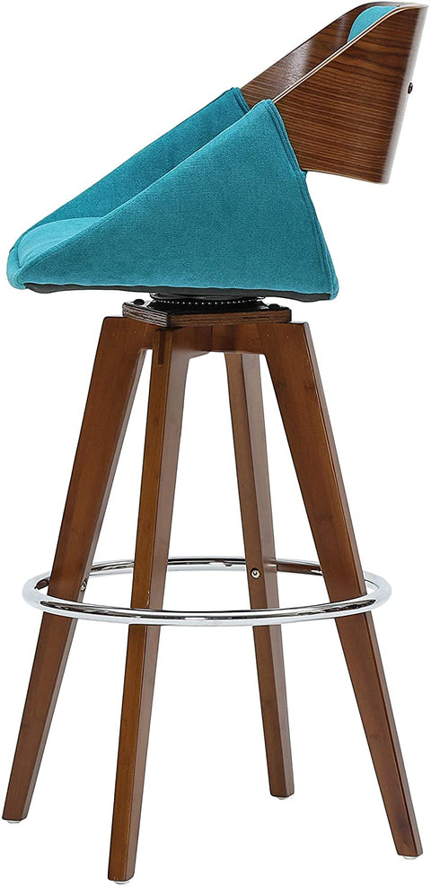 Oakestry Cyprus Fabric Bar Bar &amp; Counter Stools, One Size, Santorini Teal Green