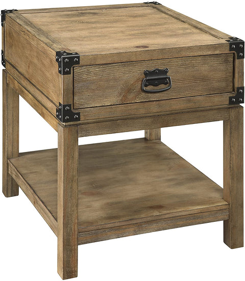 Oakestry Treasure Trove Accents Carmel Burnished Natural Finish Trunk End Table