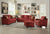 Oakestry Cleavon II Loveseat with 2 Pillows, Red Linen