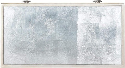 Oakestry Imports Silvermist Winter Forest Three Drawer Chest, Silver, 30&#34; W x 16&#34; D x 29.5&#34; H