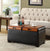 Oakestry Designs4Comfort Storage Ottoman With Trays, Black