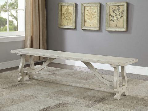 Oakestry Treasure Trove 22607 Orchard Park Dining Bench White Rub