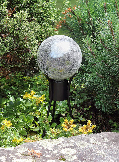 Oakestry G6-S-C, Silver 6-Inch Crackle Gazing Globe Ball, 6