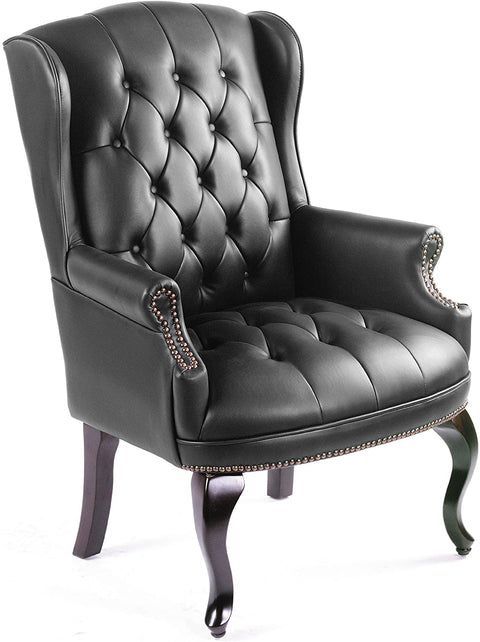 Oakestry Wingback Traditional Guest Chair in Black