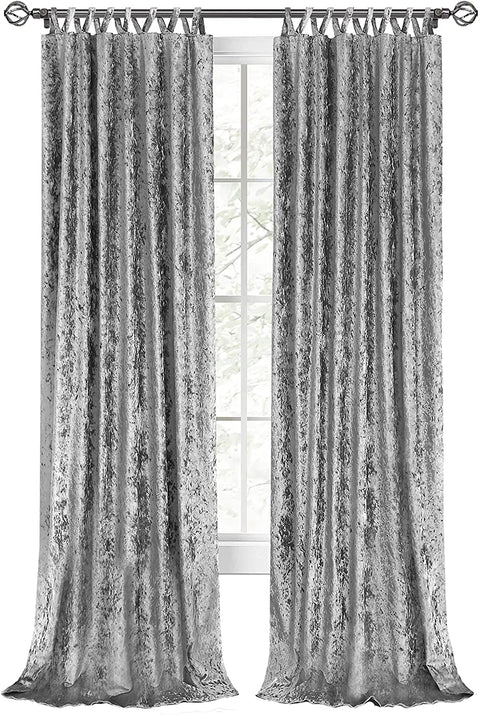 Oakestry Harper Criss-Cross Window Curtain Panel, 50&#34; x 63&#34;, Grey