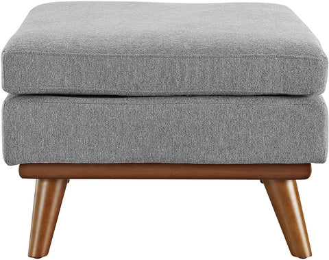 Oakestry Engage Mid-Century Modern Upholstered Fabric Ottoman in Expectation Gray