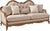 Oakestry Chelmsford Beige Fabric and Antique Taupe Sofa with 5 Pillows
