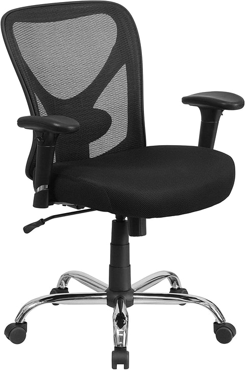 Oakestry Big &amp; Tall Office Chair | Adjustable Height Mesh Swivel Office Chair with Wheels