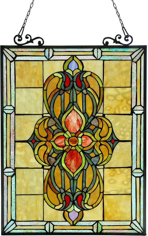 Oakestry Avalon Tiffany-Glass Victorian Window Panel 18X25