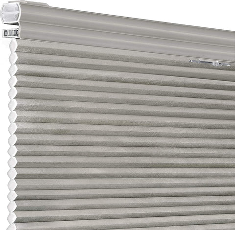 Oakestry, Dove Grey Top Down-Bottom Up Cordless Honeycomb Cellular Shade, 23&#34;x64&#34;, 23&#34; x 64&#34;