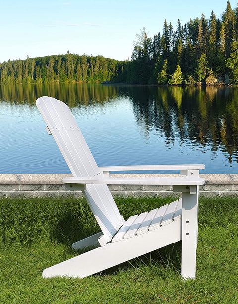 Oakestry ADC0511120110 Lakeside, White Faux Wood Adirondack Chair