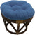 Oakestry Solid Microsuede Tufted Round Footstool Cushion, 18&#34;, Chocolate