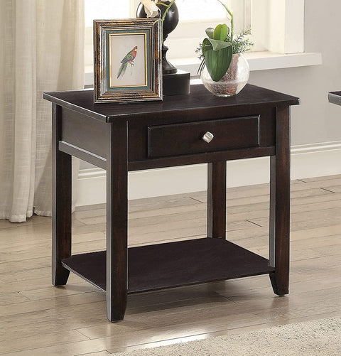 Oakestry Square 1-shelf End Table, Walnut