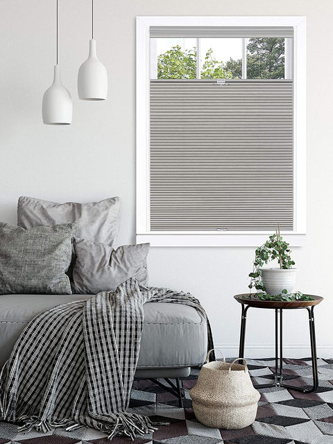 Oakestry, Dove Grey Top Down-Bottom Up Cordless Honeycomb Cellular Shade, 36&#34;x64&#34;, 36&#34; x 64&#34;