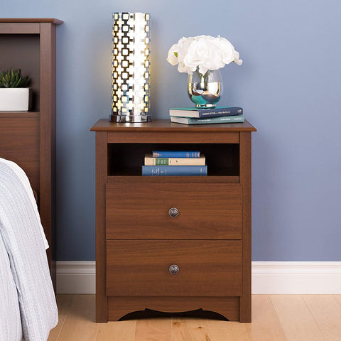 Oakestry Monterey Cherry 2-Drawer Tall Night Stand