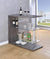 Oakestry Oakestry Contemporary Rectangular Bar Unit with 2 Shelves and Wine Holder, Weathered Grey and Chrome